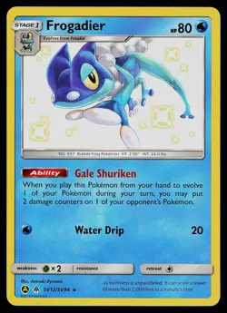 Pokemon Card - Frogadier Hidden Fates SV12/SV94 Shiny Holo Rare - Image 1
