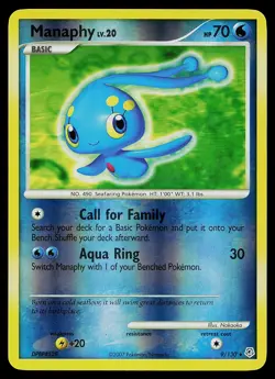 Pokemon Card - Manaphy Diamond and Pearl 9/130 Rare Reverse Holo - Image 1