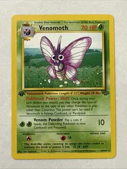 Pokemon TCG Venomoth Jungle 29/64 1st Edition Non-Holo Rare Card - Image 1