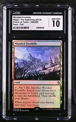 WOODED FOOTHILLS Khans of Tarkir Foil Rare CGC 10 Gem Mint MTG [Nostalgium] - Image 1