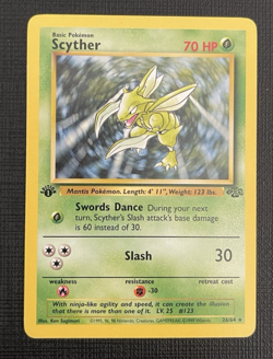 1st Edition Scyther#26/64 Non Holo Rare Jungle Pokemon Card 1999 Vintage English - Image 1