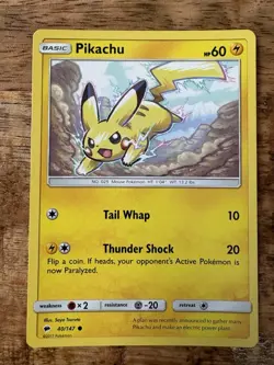 Pokemon TCG Pikachu 40/147 SM Burning Shadows Regular Common NM - Image 1