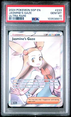 2024 POKEMON SSP EN-SURGING SPARKS ULTRA RARE #233 JASMINE'S GAZE PSA 10 - Image 1