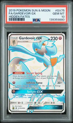2019 POKEMON SUN & MOON HIDDEN FATES #SV75 FULL ART/GARDEVOIR GX PSA 10 - Image 1
