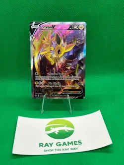 Pokemon TCG Jolteon V SWSH183 Black Star Promo Full Art Holo LP+ - Image 1