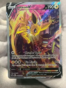 Pokemon TCG Jolteon V SWSH183 Black Star Promo Full Art Holo LP+ - Image 3