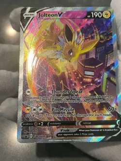 Pokemon TCG Jolteon V SWSH183 Black Star Promo Full Art Holo LP+ - Image 4