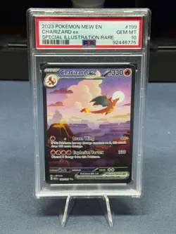 POKEMON 2023 CHARIZARD ex SPECIAL ILLUSTRATION RARE MEW EN-151 #199 PSA 10 - Image 1