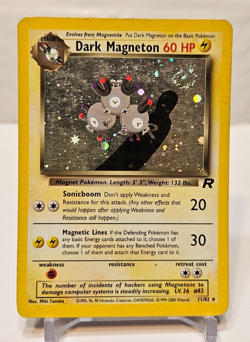 Dark Magneton 11/82 Holo Rare SWIRL Unlimited Team Rocket Pokemon 1267 - Image 1