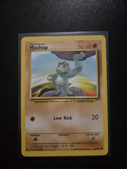 Pokemon TCG Machop Base Set 52/102 Regular Unlimited Common LP - Image 1