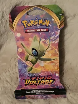 Pokemon Celebi Sleeved Booster Pack 2020 Sword & Shield Vivid Voltage Pokemon 820650807503 - Image 1