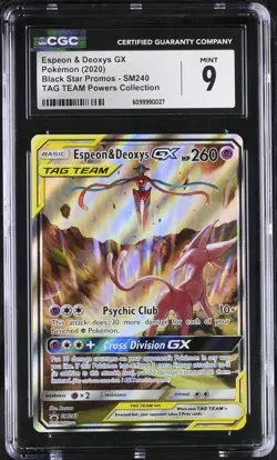 ESPEON & DEOXYS GX SM240 TAG TEAM POWERS COLLECTION POKEMON CGC 9 MINT - Image 1