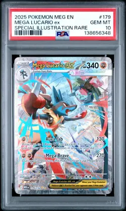 Mega Lucario EX 2025 Pokemon Mega Evolution 179 Special Illustration Rare PSA 10 - Image 1