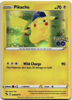 Pikachu (28) Holo Rare Pokemon GO 028/078 NM - Image 1