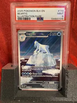 Pokemon Beartic TCG Full Art Illustration Rare Card 110/086 Black Bolt En PSA 9 - Image 1