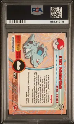 1999 Topps Pokemon TV Nidorina Foil #30 PSA9 - Image 2