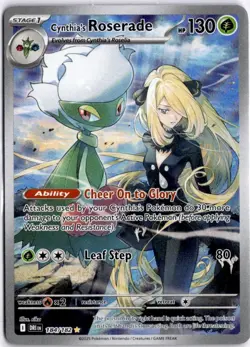 Pokemon TCG Cynthia's Roserade 184/182 IR Destined Rivals NM Pack Fresh - Image 1