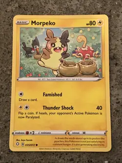 Pokemon Trading Card Free Ship (CA) Lightning Type NM Morpeko 35/72 - Image 1