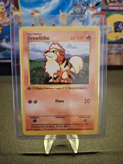 Pokemon TCG Growlithe Base Set 1st Edition (Shadowless Border) – Excellent - Image 2
