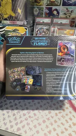 Phantasmal Flames Pokemon Center ETB Elite Trainer Box**Super Small Corner rip** - Image 1
