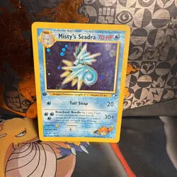 Pokemon TCG Gym Heroes 1st Edition Holo Rare Misty's Seadra 9/132 Near Mint NM - Image 1