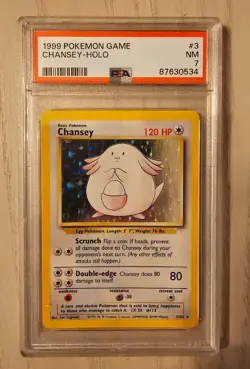 1999 Pokemon Chansey Holo #3 - PSA 7 Near Mint - Image 1