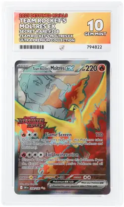 Pokemon Team Rockets Moltres 208/182 Stamped UPC Promo - ACE 10 - Image 1
