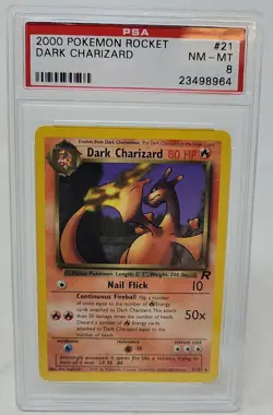 2000 Pokemon Rocket #21 DARK CHARIZARD PSA 8 NM-MT - Image 1