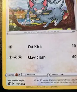 Glameow 115/163 Common Sword & Shield: Battle Styles Pokemon TCG - Image 4
