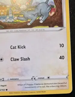 Glameow 115/163 Common Sword & Shield: Battle Styles Pokemon TCG - Image 5