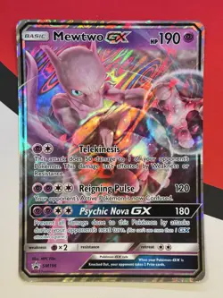 JUMBO Mewtwo GX Detective Pikachu Oversized Promo Card SM196 Holo Pokemon HP #2 - Image 1