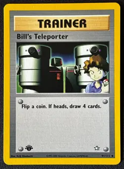 1st Edition Bill’s Teleporter - Neo Genesis - #91/111 - Vintage Pokemon Card - Image 1