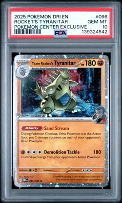 PSA 10 Team Rocket's Tyranitar Pokemon Center Stamped Promo Pokemon Card - Image 1