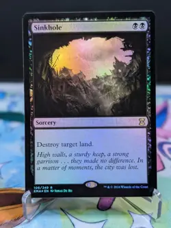 MTG Eternal Masters- Sinkhole 106 Foil - Image 1