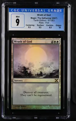 WRATH OF GOD 10th Edition Foil Rare CGC 9 MTG [Nostalgium] - Image 1