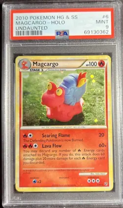 2010 Pokemon HG & SS Undaunted 6 Magcargo Holo PSA 9 - Image 1