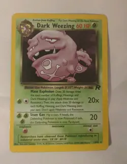Pokemon Dark Wheezing 14/82 Unlimited Team Rocket Holo Rare Vintage LP - Image 1