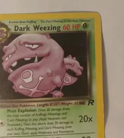Pokemon Dark Wheezing 14/82 Unlimited Team Rocket Holo Rare Vintage LP - Image 3