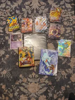 Pokemon Card Lot With Pokemon Illustration Collection Book 250+ Cards - Image 1
