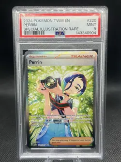 Pokemon TCG Trainer Perrin SIR Twilight Masquerade 220/167 PSA 9 - Image 1
