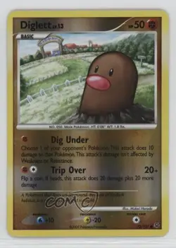 Diglett Reverse Foil Pokemon Platinum #72 2009 - Image 1