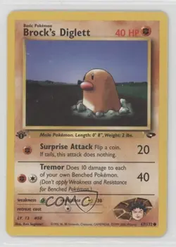 Brock's Diglett 1st Ed. Pokemon Gym Challenge #67 2000 - Image 1