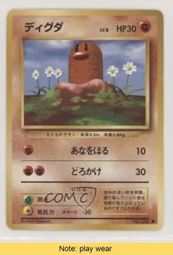 Diglett Japanese Pokemon Base Set #050 1996 READ 0b3 - Image 1