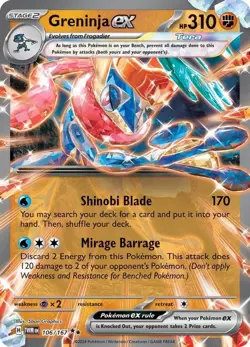 Greninja ex - 106/167 - Pokemon Twilight Masquerade - NM - Image 1