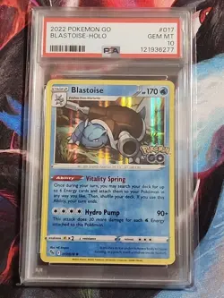 Pokemon Go Blastoise Holo Rare Card 017/078 PSA 10 - Image 1