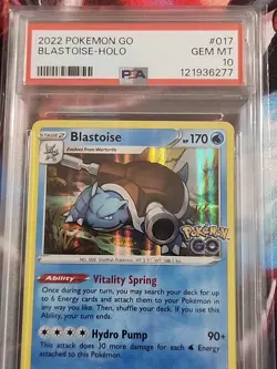 Pokemon Go Blastoise Holo Rare Card 017/078 PSA 10 - Image 2
