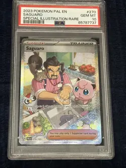 Pokemon TCG Saguaro Full Art Holo Card 270/193 Paldea Evolved 2023 PSA 10 - Image 1