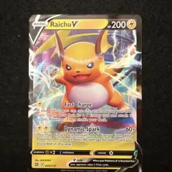 Pokemon TCG Raichu v Sword & Shield Brilliant Stars Holo Ultra Rare Card 158/172 - Image 1
