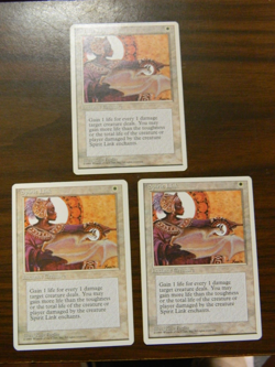 MTG 4th Edition Spirit Link x3 White Uncommon Moderately Played Condition #1 - Image 1