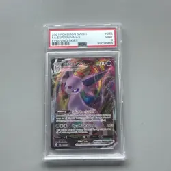 2021 POKEMON SWORD & SHIELD EVOLVING SKIES #065 FULL ART/ESPEON VMAX PSA 9 - Image 1
